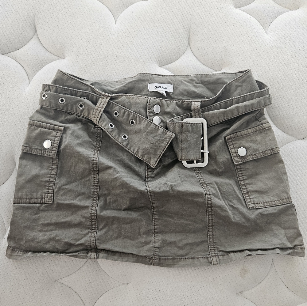 Khaki Mini Skirt with Belt Cotton On Sz 4